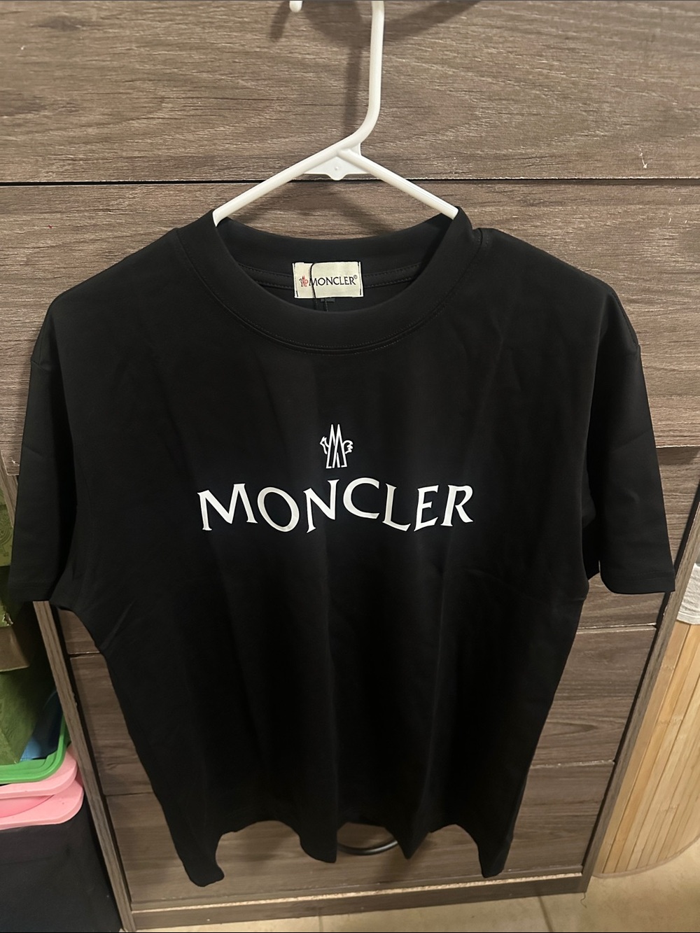 Black Short Sleeve Crewneck with White Logo size L